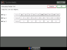 Illustration af betjeningspanelet