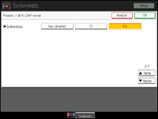 Illustration af betjeningspanelets skærm