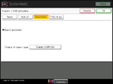 Illustration af betjeningspanelets skærm