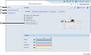 Ilustración de llamada numerada de ilustración de pantalla del explorador Web