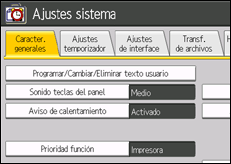 ilustración de la pantalla del panel de operaciones