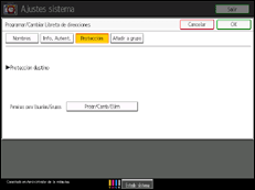 Ilustración de la pantalla panel de mandos
