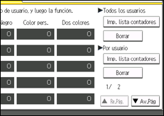 Ilustración de la pantalla panel de mandos