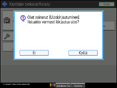 Käyttöpaneelin näytön kuvaus