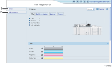 Numeroitu Internet-selaimen näytön kuva