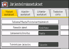 Kuva käyttöpaneelin näytöstä