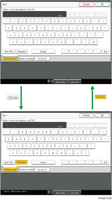 Illustration des touches