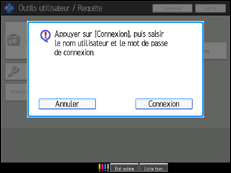 Illustration de l'écran du panneau de commande