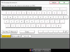 Illustration de l'écran du panneau de commande