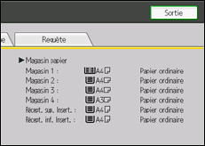 Illustration de l'écran du panneau de commande