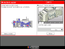 Illustration de l'écran du panneau de commande