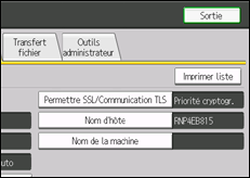 Illustration de l'&eacute;cran du panneau de commande