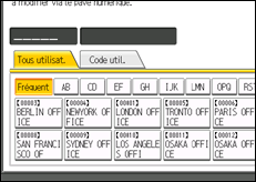 Illustration de l'&eacute;cran du panneau de commande