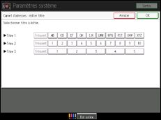 Illustration de l'&eacute;cran du panneau de commande