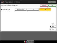 Illustration de l'&eacute;cran du panneau de commande
