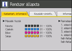 A kezelőpanel ismertetése