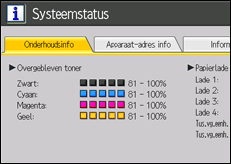 Schermafbeelding bedieningspaneel