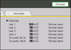 Schermafbeelding bedieningspaneel