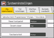 Schermafbeelding bedieningspaneel