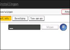 Schermafbeelding bedieningspaneel