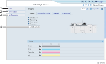Illustrasjon av nettleserskjermbilde med nummerert bildetekst