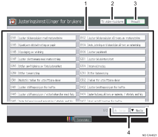 Nummererte illustrasjon av brukerskjermbildet