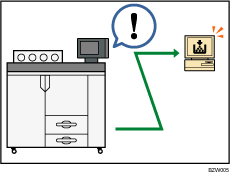 Ilustração de monitorização e definição do equipamento através do computador