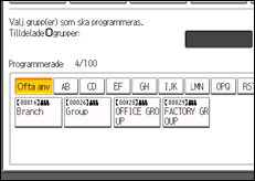 Bild av användarpanelens skärm