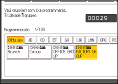 Bild av användarpanelens skärm