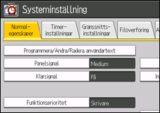 bild av användarpanelens skärm