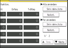 Bild av användarpanelens skärm