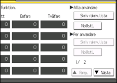 Bild av användarpanelens skärm