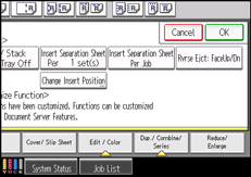 Operation panel screen illustration