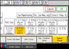 Operation panel screen illustration