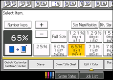 Operation panel screen illustration