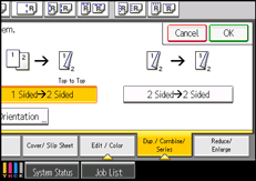 Operation panel screen illustration