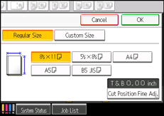 Operation panel screen illustration