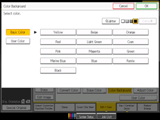 Operation panel screen illustration