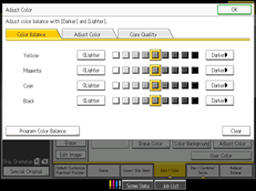 Operation panel screen illustration