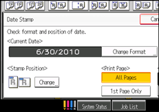 Operation panel screen illustration