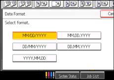 Operation panel screen illustration