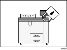 Illustration of administrating the machine/protecting documents