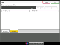 Operation panel screen illustration