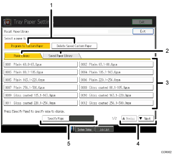 Operation panel screen illustration numbered callout illustration