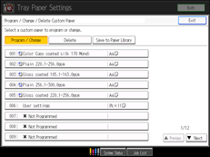 Operation panel screen illustration