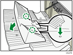 Finisher shift tray illustration