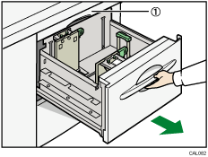 Wide large capacity tray numbered callout illustration