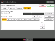 Operation panel screen illustration