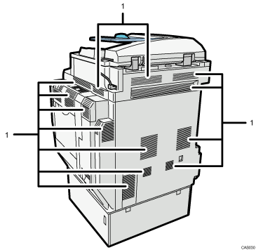 Ilustrace hlavního zařízení s očíslovanými popisky.