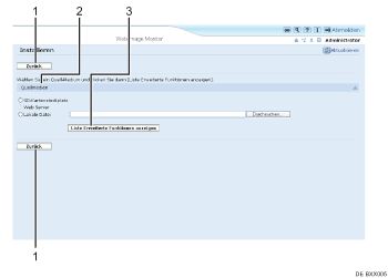 Webbrowser Bildschirmansicht nummerierte Detailansicht